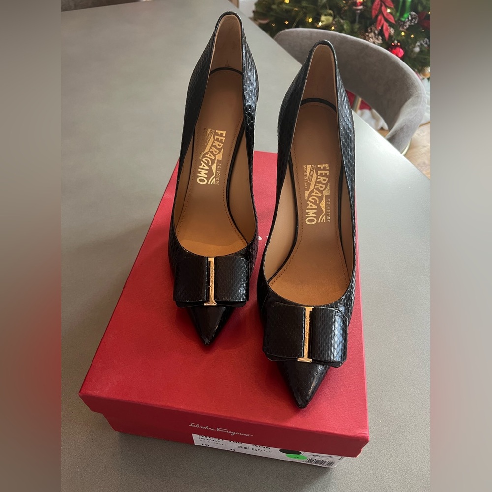 Salvatore Ferragamo 100mm Snakeskin Pumps